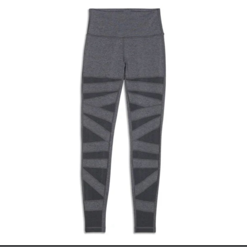 Lululemon Wunder Unders grey leggings mesh Bandage.